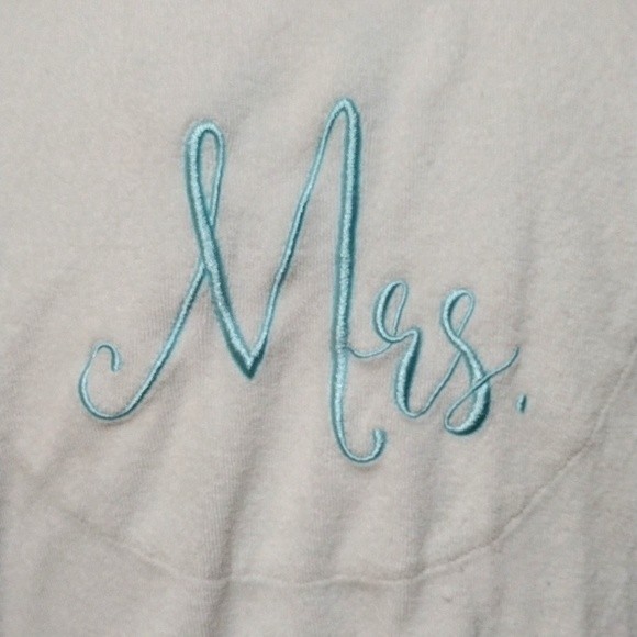 Betsey Johnson Terry Cloth Embroidered Print Crochet Trim Kimono Sleeves Robe M - Picture 10 of 13